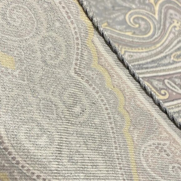 Auth ETRO - Gray Beige Pink Beige Multi Wool Silk Scarf - Picture 5 of 8